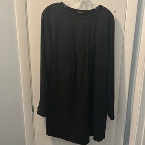 Pretty Garden Long-Sleeve Black Dress. Size XL
